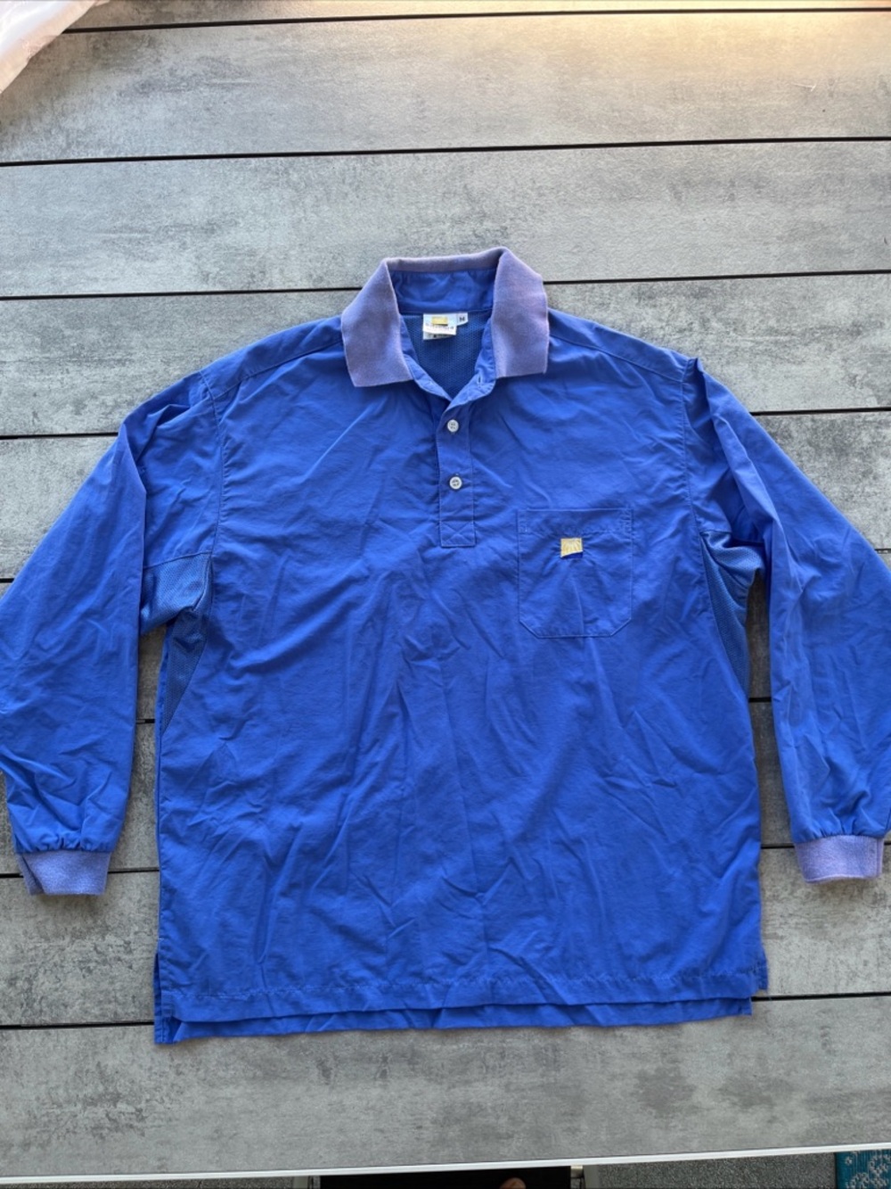 Solumbra Sun Protective Jacket UPF Blue Windbreaker M USA Made Vented Pits Back
